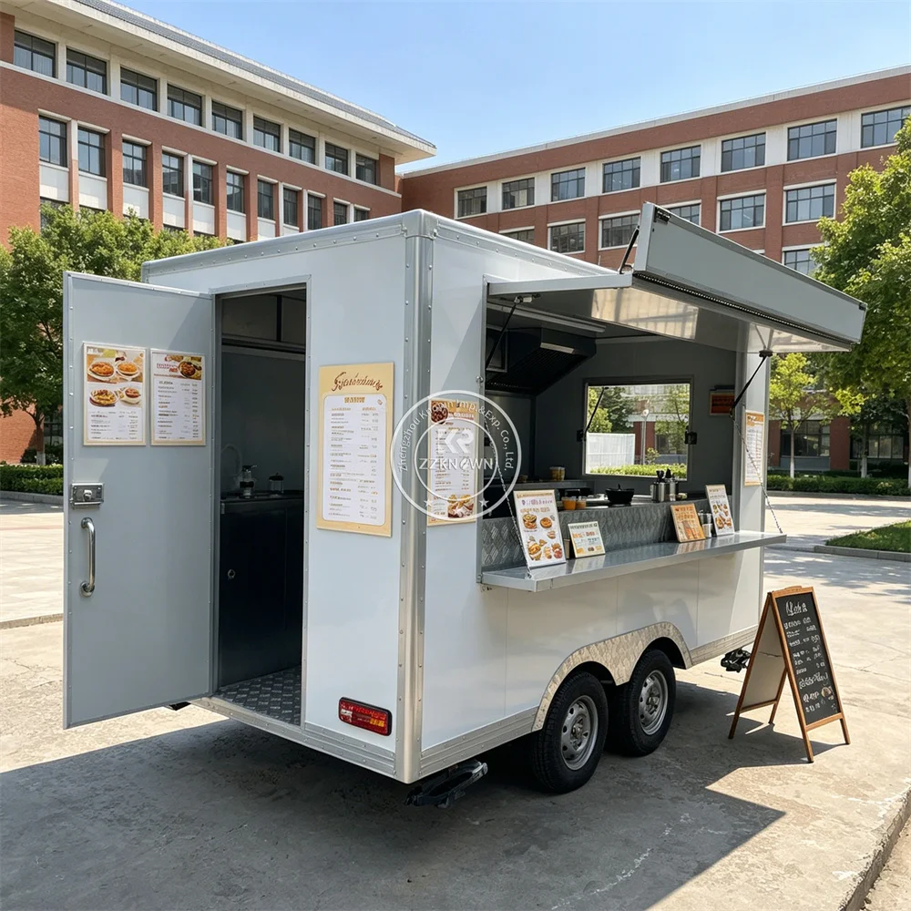 

Mobile Food Trailer BBQ Van Street Catering Truck Pizza Burger Cart Outdoor Food Truck With Complete Kitchen System