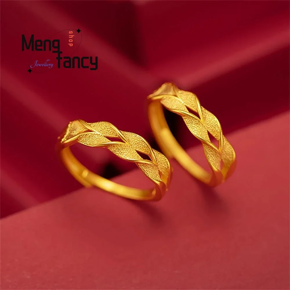 

Vietnam Sand Gold Gold Plated Ring Couple Promise Eternity Love Dating Luxury Fine Jewelry Women Men Charms Fashion Holiday Gift