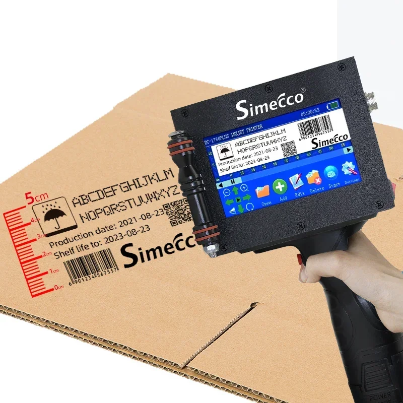 25 5cm Large Character Handheld Inkjet Printer Portable Pattern LOGO Label Coder Printing Machine Solvent Quick-drying