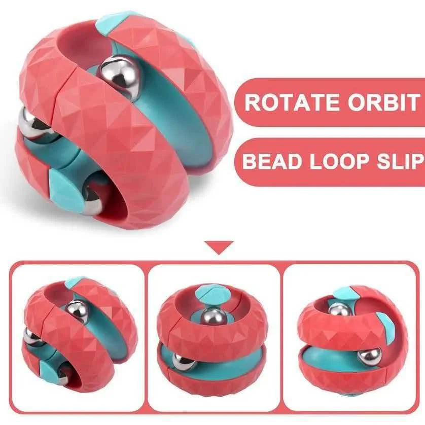Novelty Orbit Ball Fidget Spinner Rotating Track Infinite Flip Change Puzzle Games Creative Stress Relieve Toys For All Ages