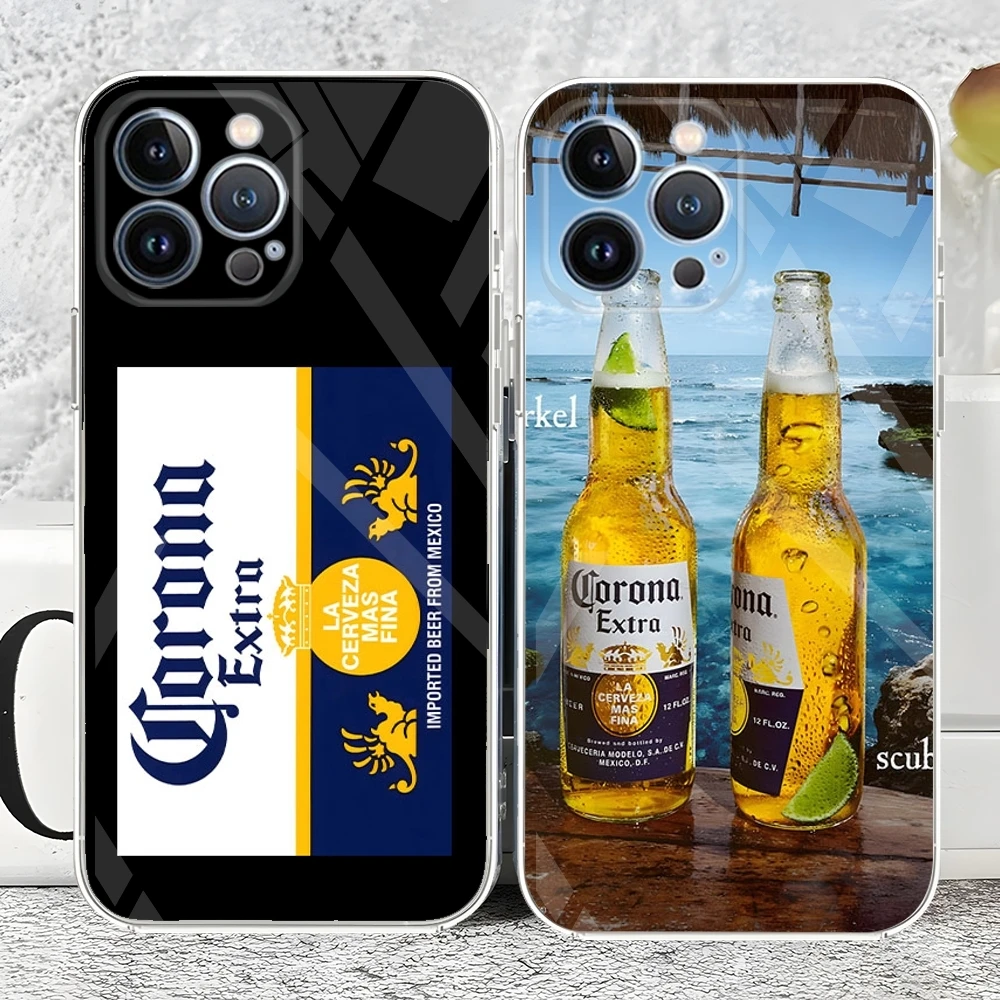 Corona Extra beer Phone Case new 2023 For iPhone 15 14 12 13 11 Pro Max Mini X XR XS Max 7 8 Plus transparent cover