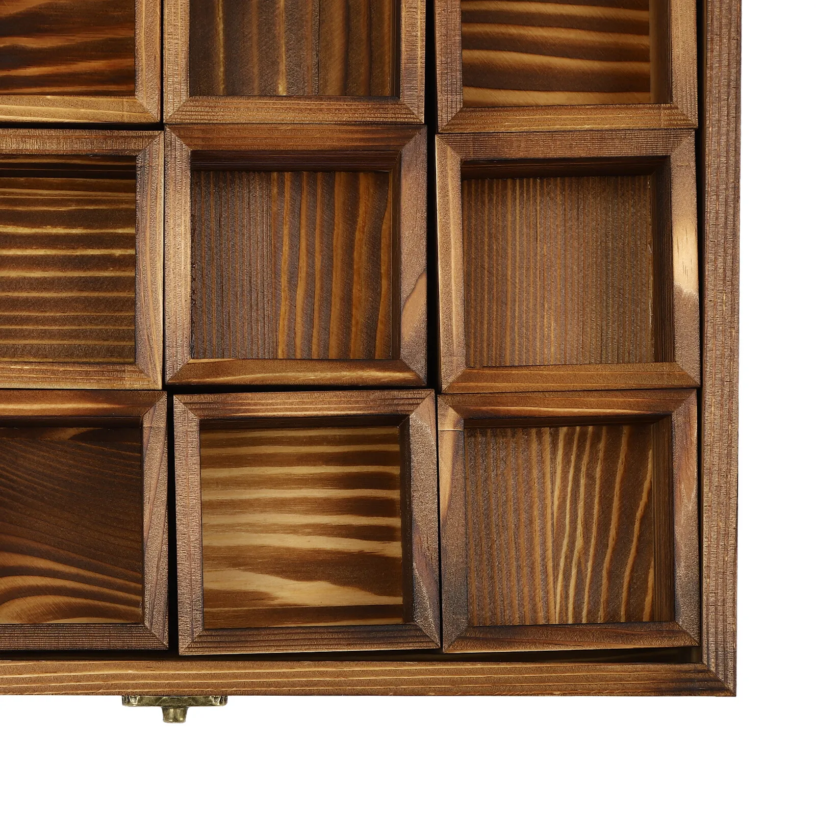 Caja de especias de madera con 12 rejillas, paquetes de azúcar, bolsas de especias, estuche de almacenamiento, cajas de bolsas de café instantánea con tapa transparente