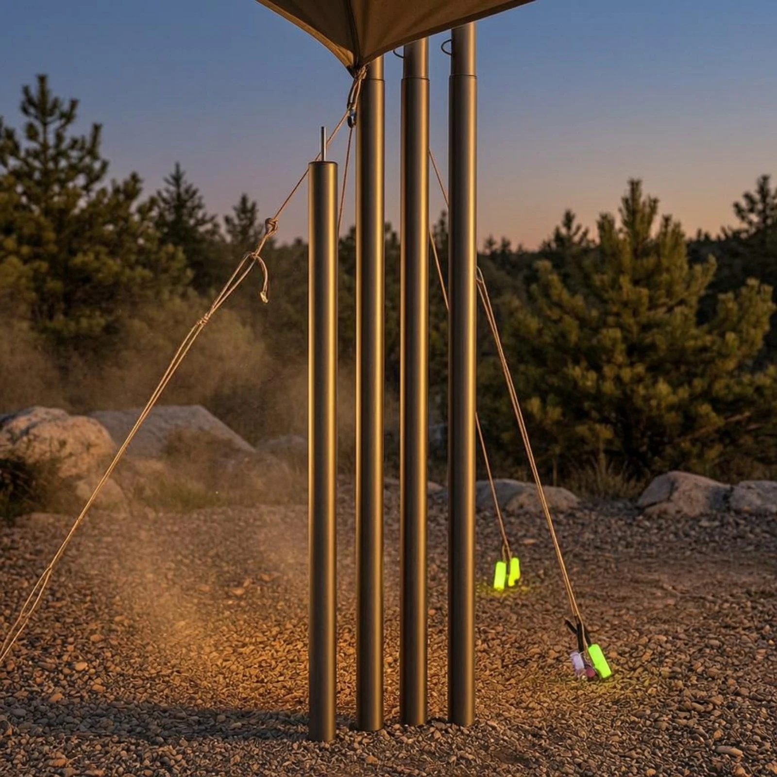 Canopy Pole 19 Mm 4-Section Pole Outdoor Support Connector Tips Easy to Install Steel view 2