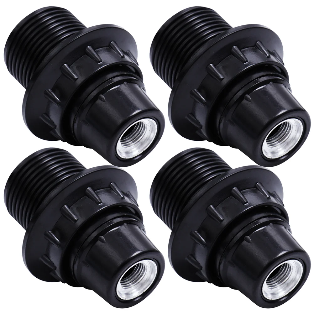 4 Pcs E14 Aluminum Cover Bakelite Lamp Holder Screw Self-locking Half-thread (4pcs) Bulb Base Repair Kit Light Lamps