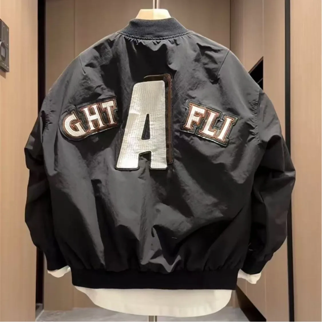 

Модные мужские джеты с вышивкой, весенне-осенние новые бейсбольные пальто, брендовые нашивки с логотипом, подставка из полиэстера