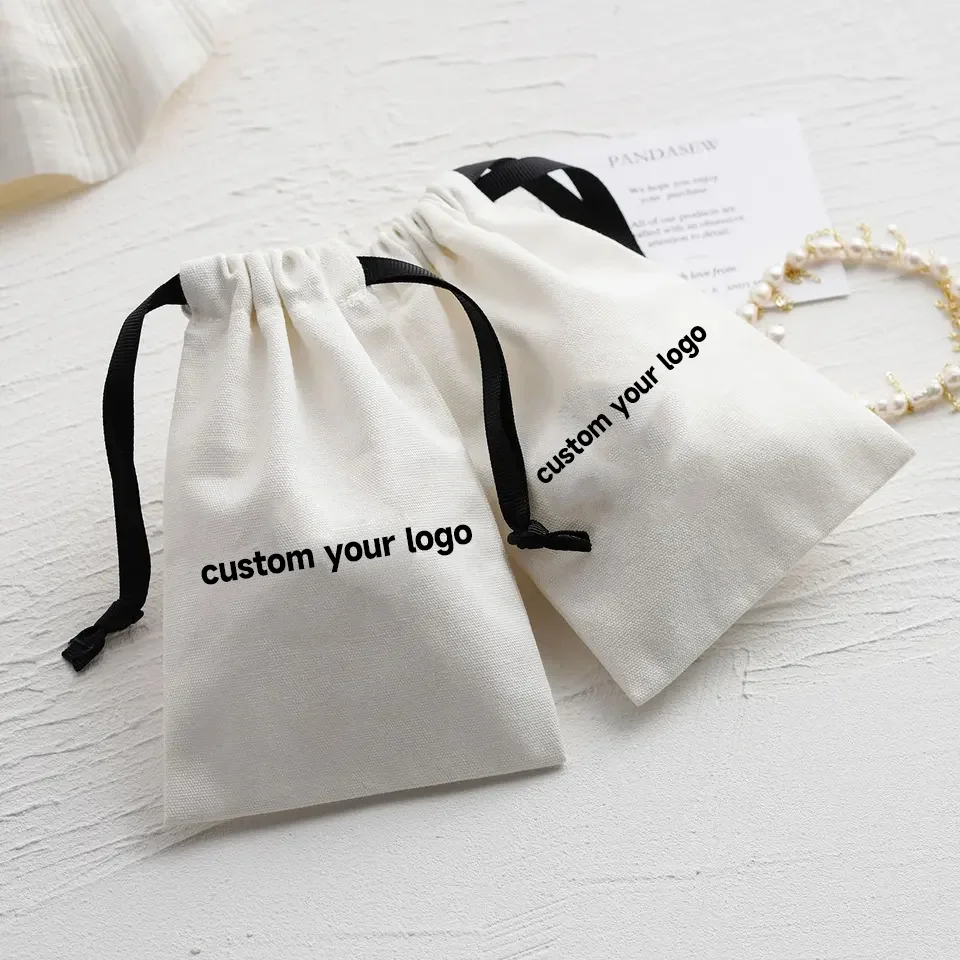 Customized Natural Organic Cotton Envelope Gift Packaging Bags Cotton Envelope Dust Bag For Handbag Clothing tshirts Packing