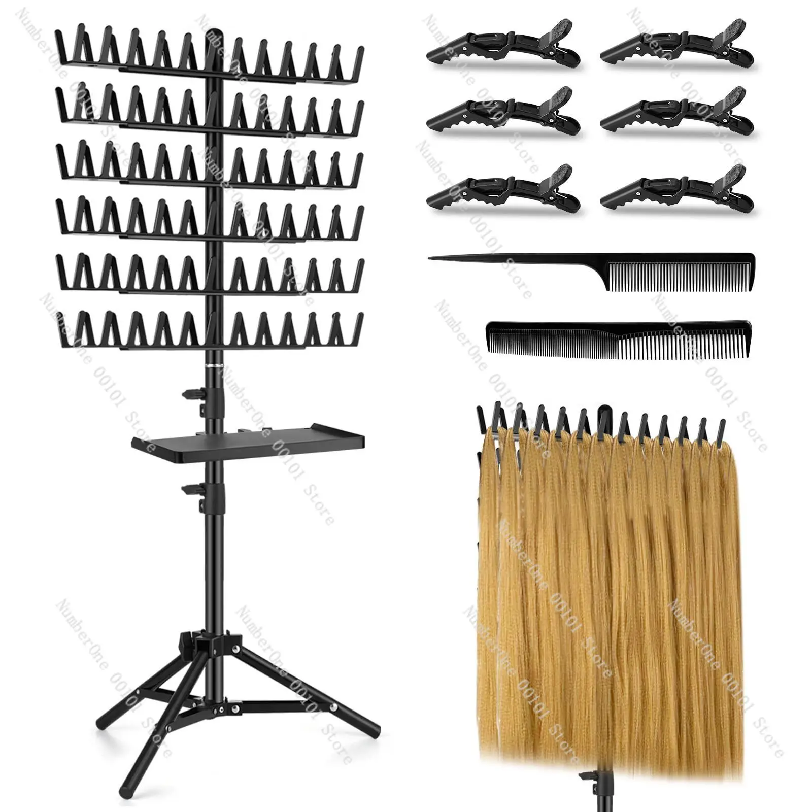 حامل جديلة شعر مستعار، أداة تجديل الشعر القذرة من الأرض إلى السقف قابلة للسحب، أداة تجديل الشعر