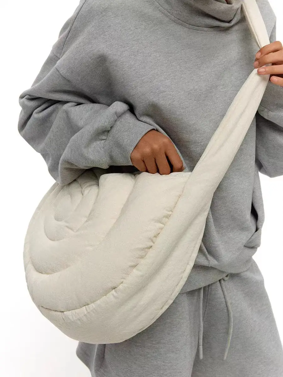 Frauen Tasche Neue Mode „Puff Schnecke“ Nylon Baumwolle Füllung Herbst Winter Schulter Tasche Handtasche Einfache Büro Dame Mädchen Tasche