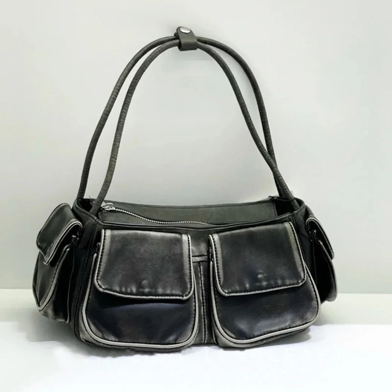 Borse ascellari Vintage Y2K per donna borse e portamonete di design di lusso 202 novità In Moto e Biker tasche Multiple spalla quadrata