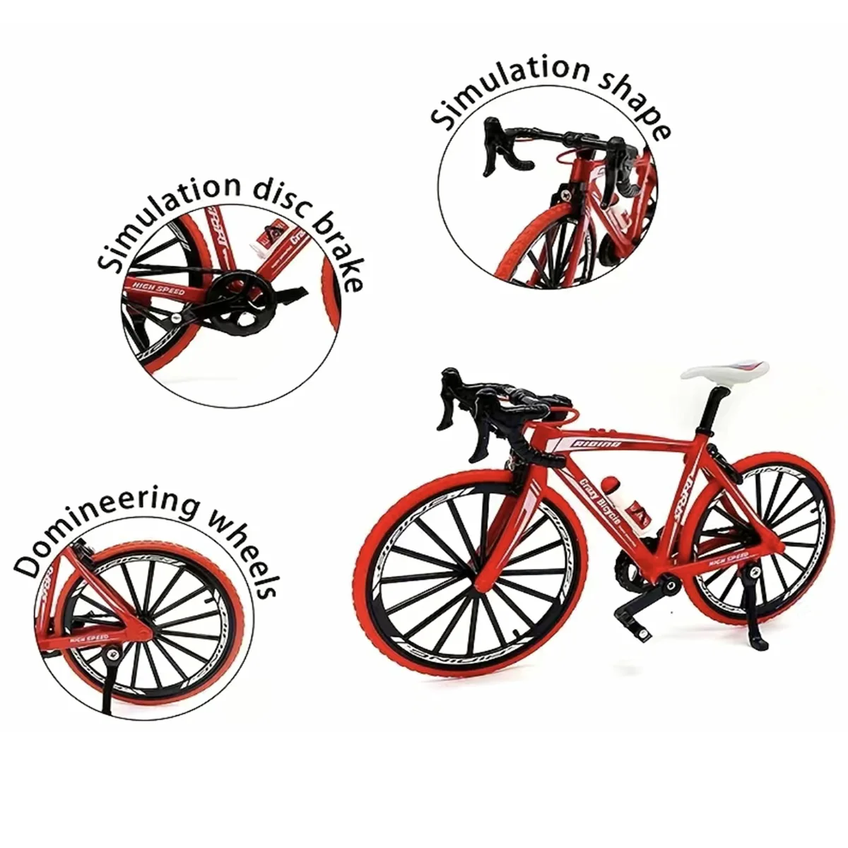 Liga Die-Cast Mini Biycle, Mountain Finger Racing, Red Bike, Coleção Simulação, Presentes, Brinquedos para Meninos, Adulto, 1:10, 14 Mais