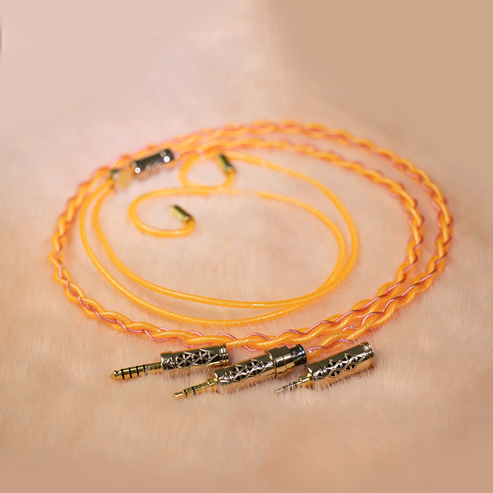 HAKUGEI Orange Rainbow Earphones Cable Teflon-Shielded Silver-plated OCC Upgrade Earphone Cable 3.5mm\4.4mm\2.5mm 0.78 Mmcx Plug