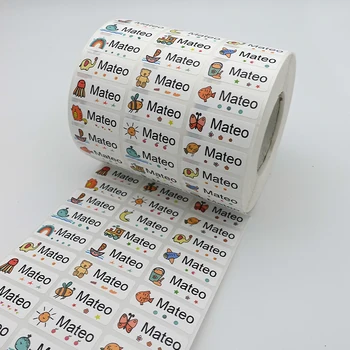 이름 태그 사용자 정의 스티커 방수 Kawaii 어린이를위한 개인 레이블 학교 문구 물병 연필, 120 피스  Best5