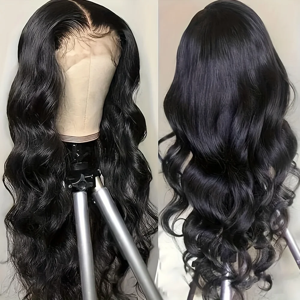 Natuurlijke Zwarte 13x6 Body Wave 180% Dichtheid Frontale Pruik Braziliaanse Remy Haar pruik HD Transparant Kant 100% Menselijk Haar Pruik Voor Vrouwen