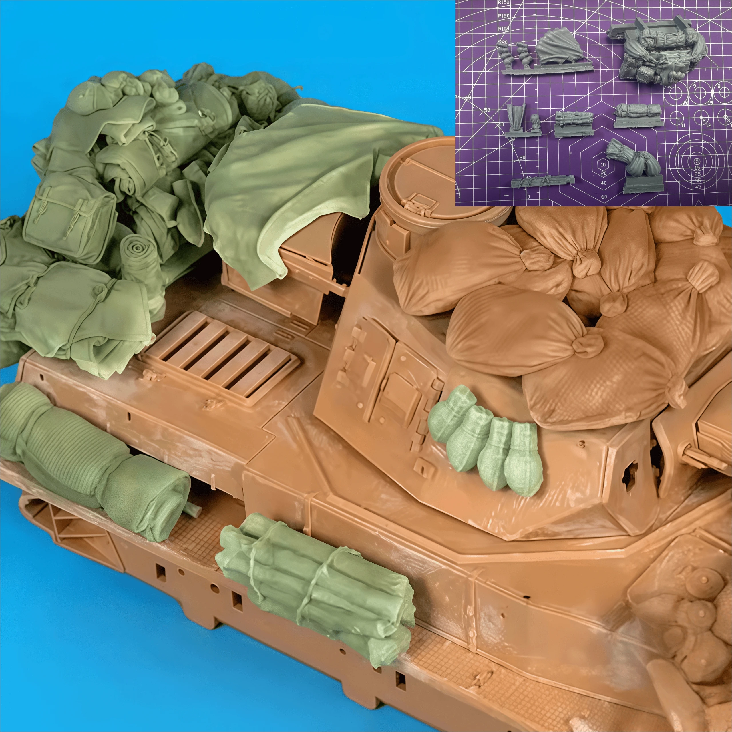 

1:35 Casting Resin Model Assembly Kit, GK, Tank Debris Props, Unpainted, Need To Be Assembled