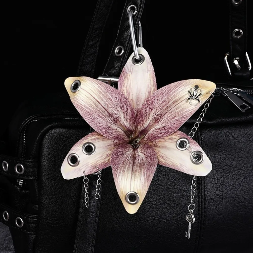 Hand-punched Flower Simulation Flower Keychain Exquisite Craftsmanship Butterfly Orchid Flower Bag Keychain Bag Pendant