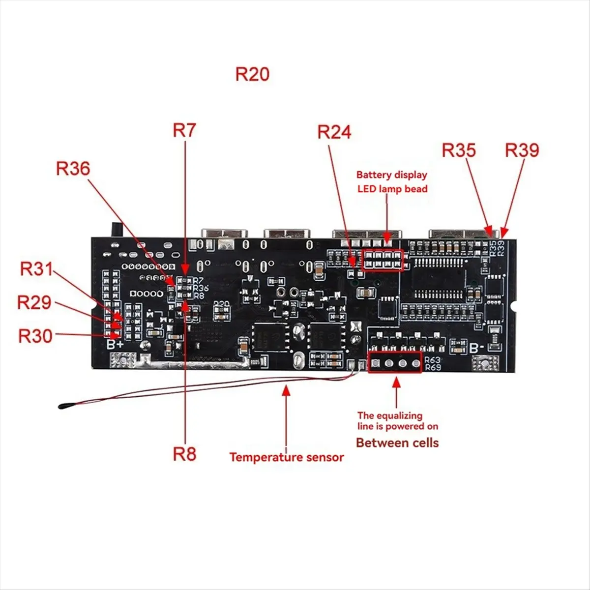 AA05 LED Dual USB PD Fast Charge 5A Type-C USB Mobile Power Bank 18650 Charging Module Temperature Protection 5S 100W