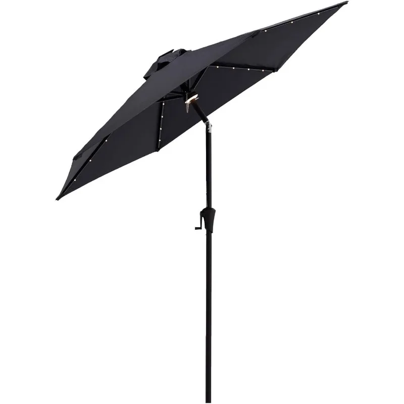 Parapluie solaire 62Outdoor Market. Table avec lumières LED et inclinaison, 7.5 pieds