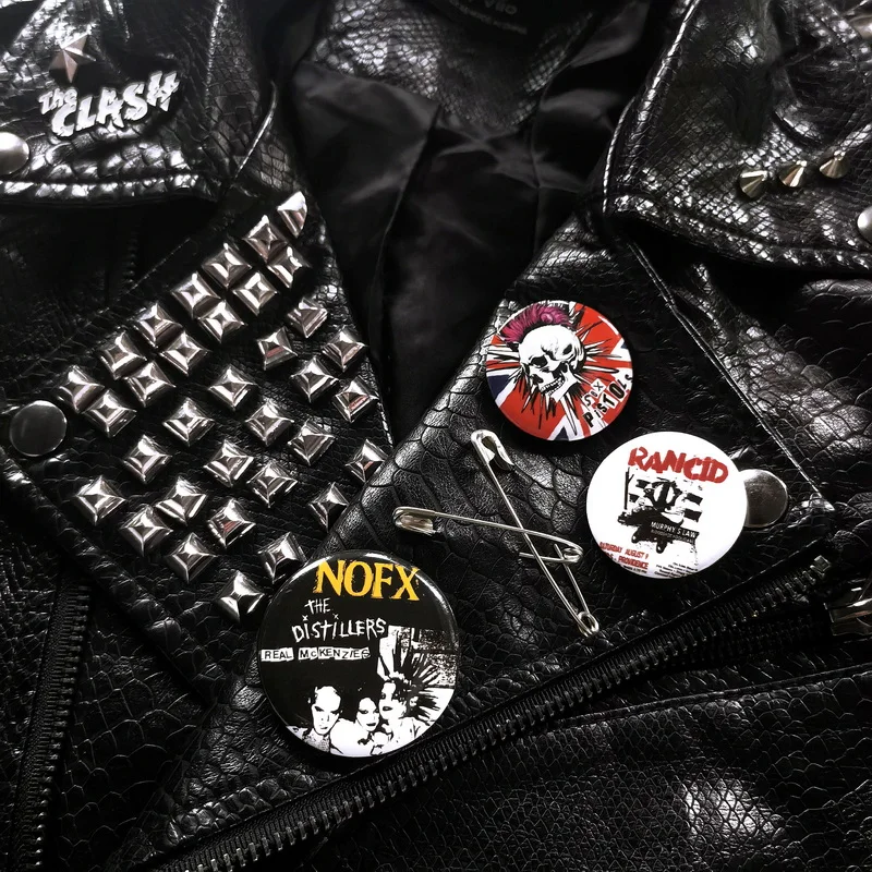 American Original Spring Punk Rock Leather Jacket Rivet Badge Crocodile Pattern Cable-stayed Locomotive Leather Jacket Women