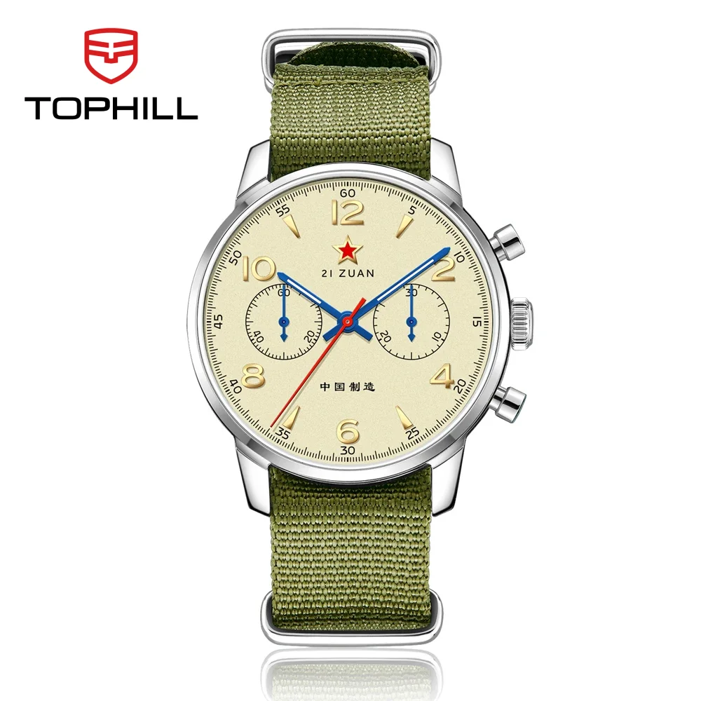 Chronograph Mechanical Watch Seagull 1963 - TOPHILL 40mm Seagull ST1901 1963 Chronograaf