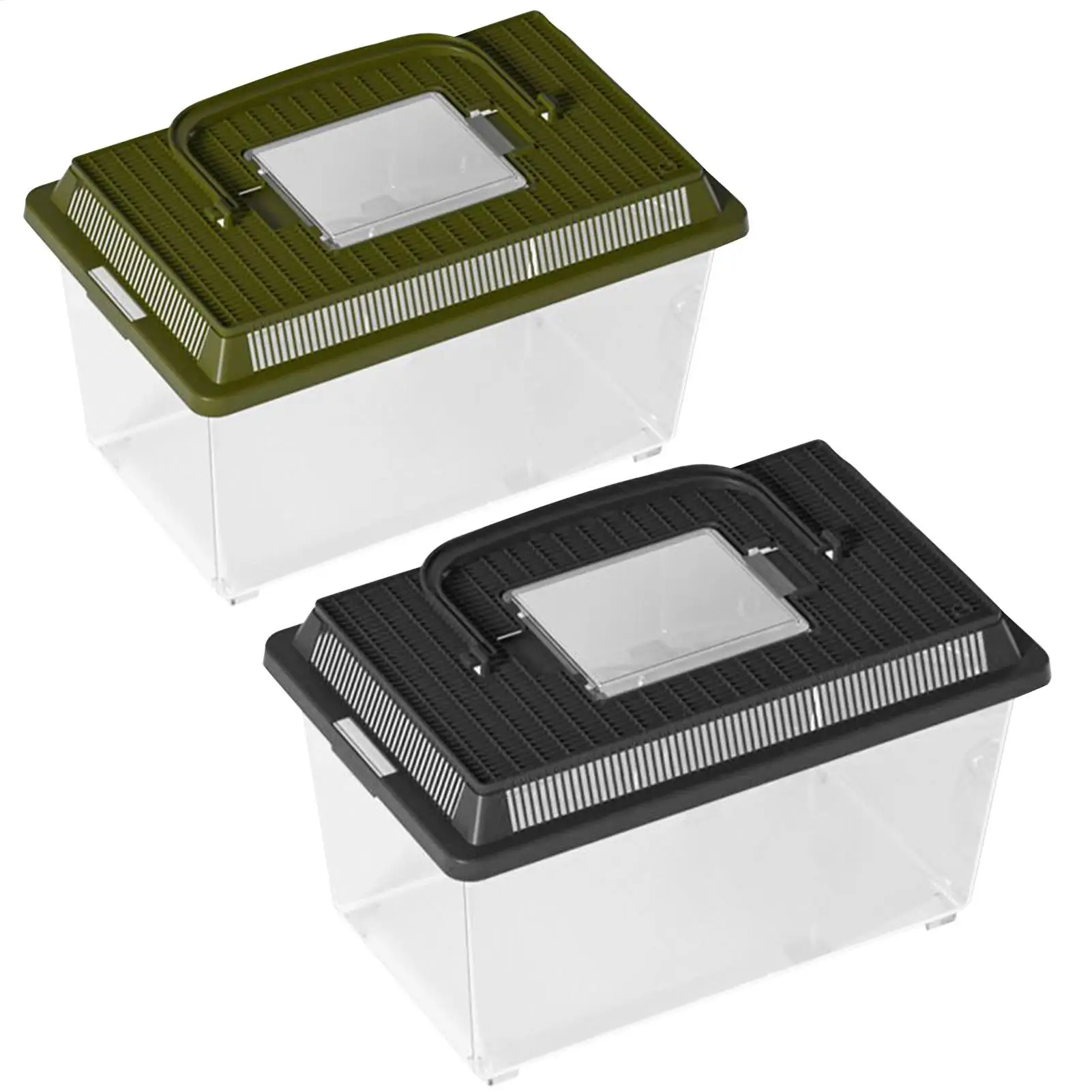 Reptile Terrarium Reptile Feeding Box Lizard Tarantula Transparent Portable Feeding Box Habitat Hatching Critter Carrier