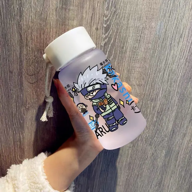 Naruto Q version Kakashi Itachi Sasuke Namikaze Minato large capacity high-value personalized frosted plastic water cup gift