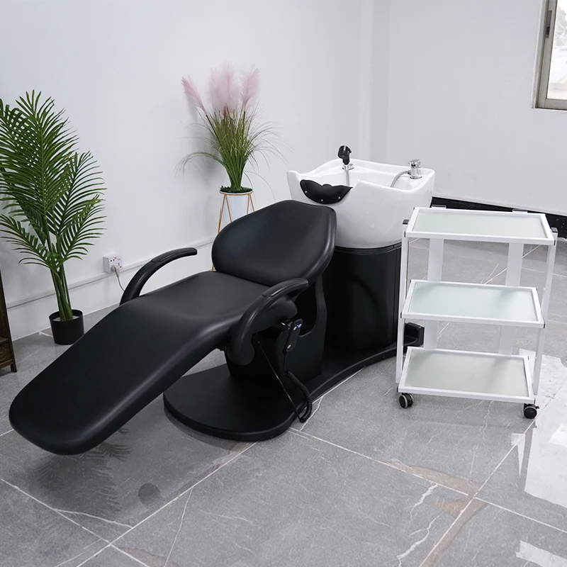 Cama girada elétrica do champô para o cabelo que lava o salão, bacia ajustável, barbearia