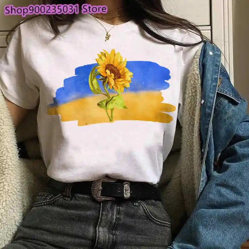 Women Ucraina Ucrania  Ukraine T Shirt Kawaii Grunge Graphic Tshirts Vintage Tumblr White Tops Clothes Aesthetic Tees Shirt