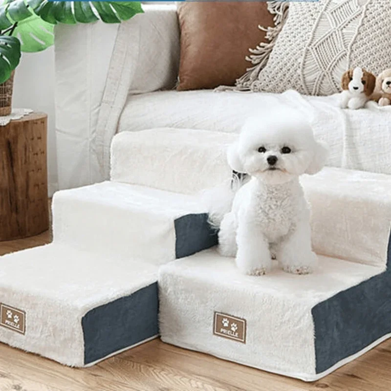 

Korean Pet Dog StairsSmall Puppy And Canine Bed Steps Removable And Washable Mats For Animal Safe Non-Slip Support System