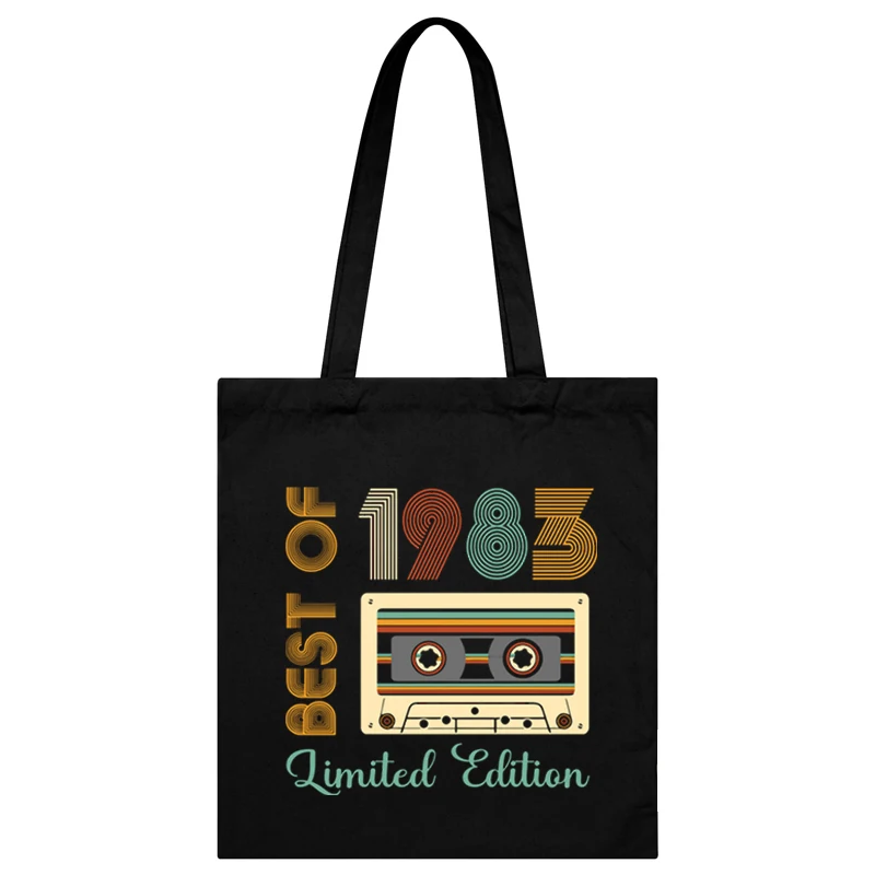 Mulheres 1984 edição limitada bolsa de ombro vintage rádio lona sacolas homens anos de aniversário saco de compras 1980-1989 senhora bolsas