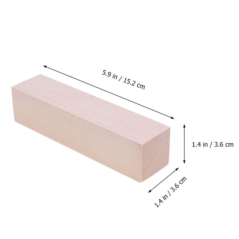 

3Pcs Beech Wood Blocks Durable Carving Material for DIY Craft Projects Painting Party Decoration Wooden Pieces