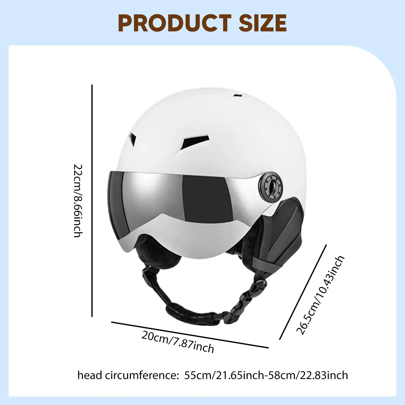

Snowboard Helmet with Visor Goggles Adjustable Fit Ski Helmet for Children Men Women Outdoor Sports