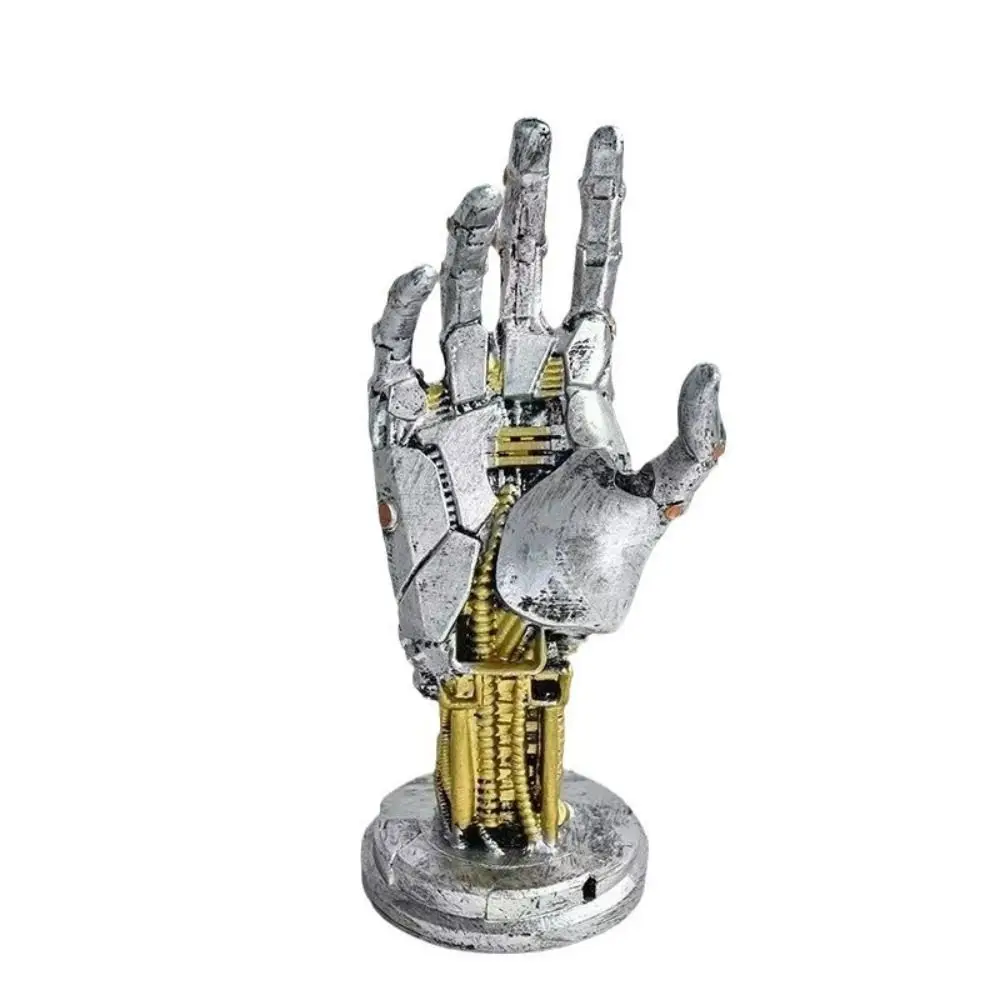 Hars Cyberpunk 3D Gedrukt Stand Model Ornamenten Gesimuleerde Robot Hand Sculptuur Zintuiglijk Speelgoed Grappig Mechanisch Handstatief