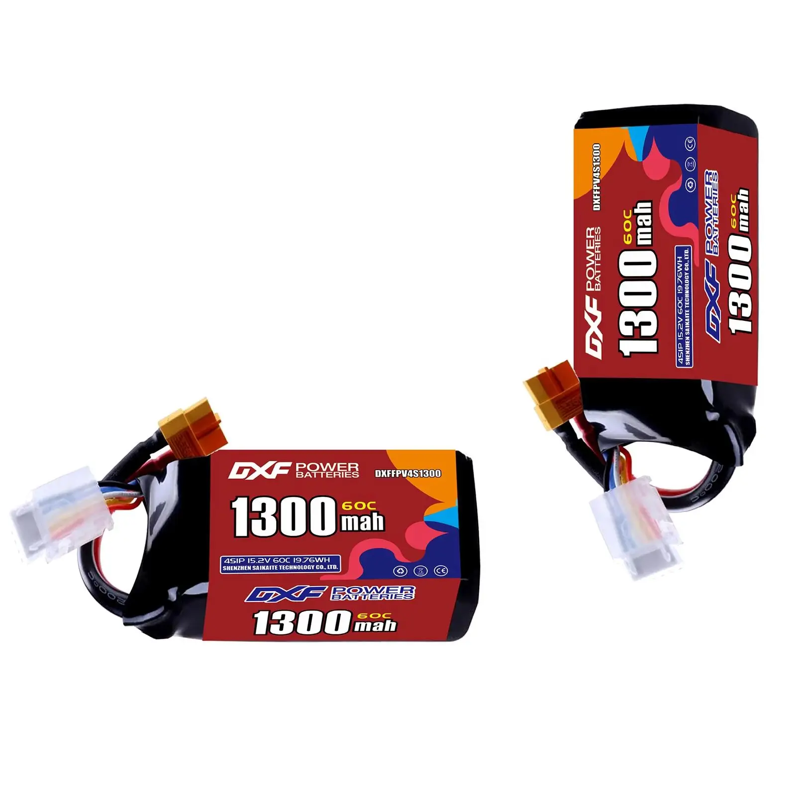 DXF Lipo 4S Battery 15.2V 1300mAh 60C with XT30 XT60 JST Plug for Quadcopter Helicopter Drone Airplane FPV