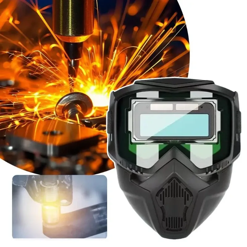 Welding Helmet Auto Darkening Breathable Welding Protector Welder Face Protector Soldering Protective Hood for Polishing