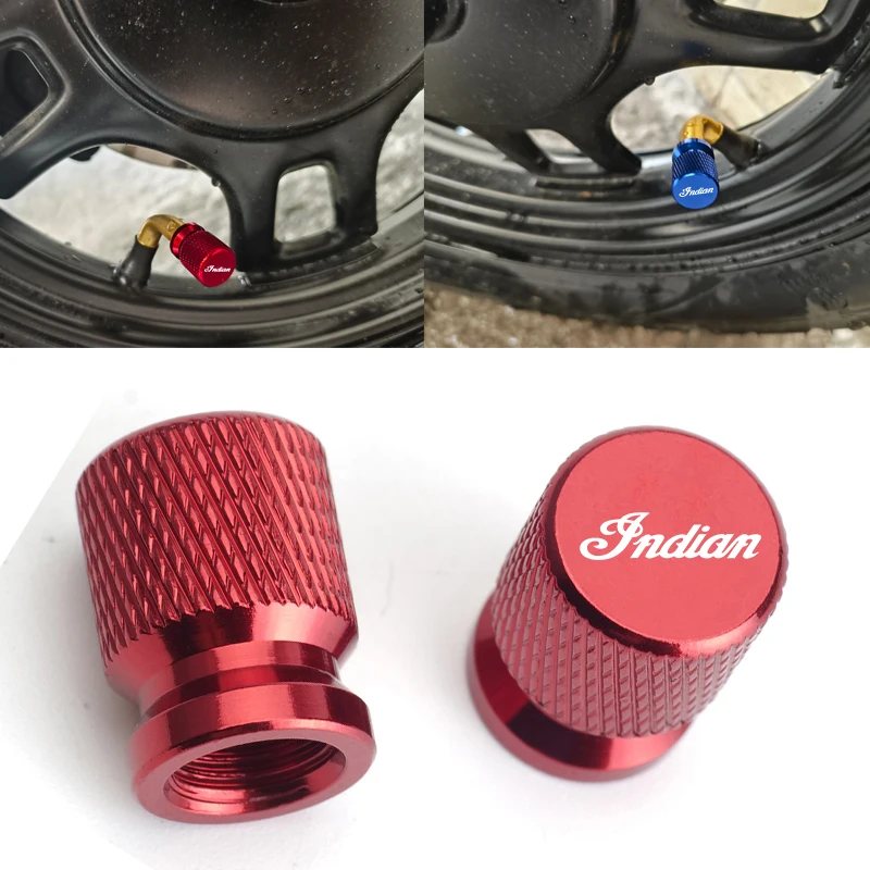 Motorcycle Wheel Tire Valve Stem Caps Airtight Cover For Indian FTR1200 Carbon / Rally Chief VINTAGE Scout 2PCS CNC Aluminum