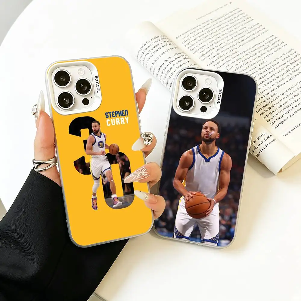 

Football S-C-Stef Curry NO 30 Phone Case For iPhone 17,16,15,14,13,12,11 Plus,Pro Max,XS,White Silver phone case