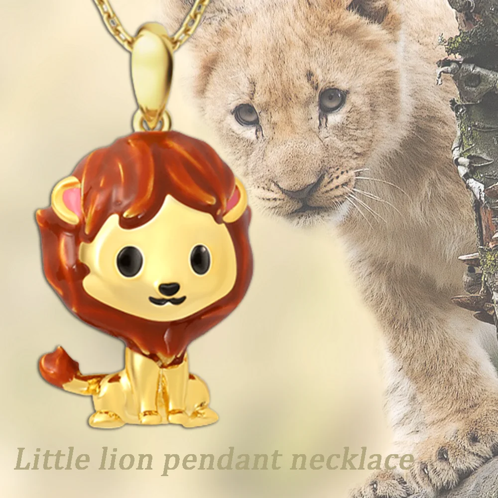 Fashionable Cute Lion Baby Creative Pendant Necklace Christmas Children\'s Day Party Perfect Birthday Gift for Girls Boys