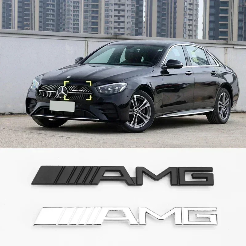 1pcs Front Grill Emblem Badge Decals For Mercedes Benz AMG Logo W204 W205 W210 W211 W212 W213 W167 W176 W463 GLC C63 G63 E63