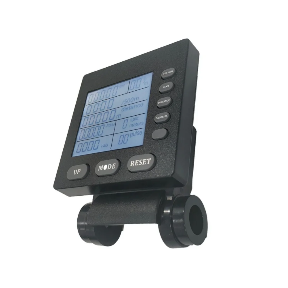LCD Console Compatible with Ski Machines for Monitoring Time Speed Distance Strokes Calories and and Setting Target Goals