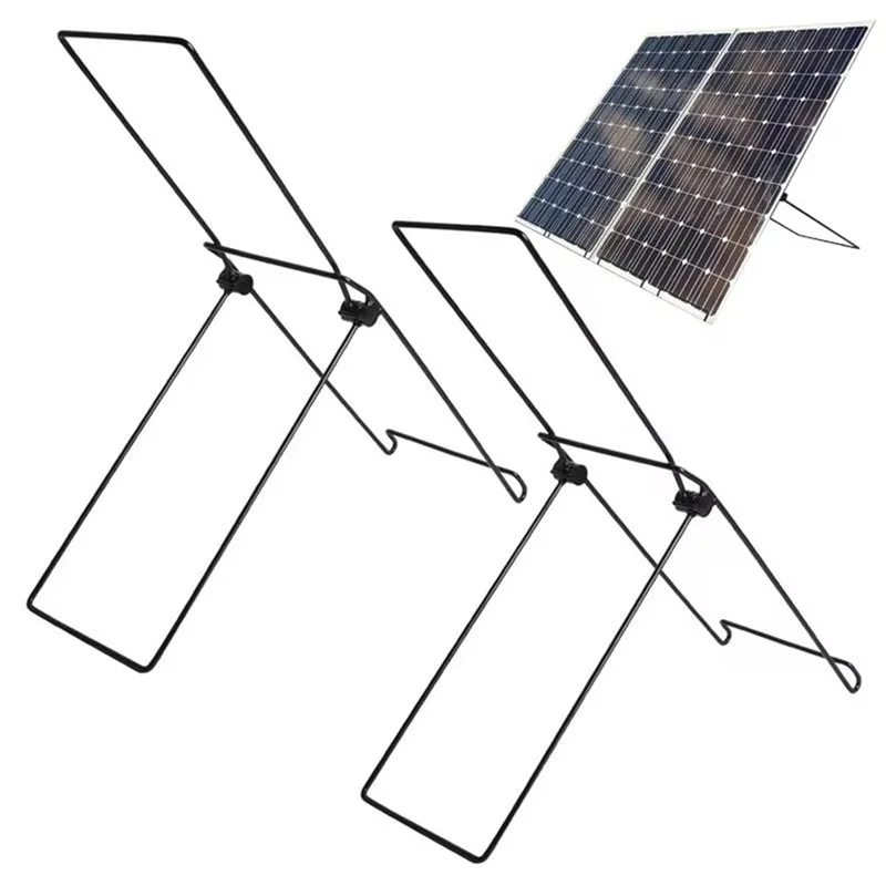 

A38Q-2Pcs Garden Solar Panel Stand Solar Panel Holder Steel Panel Mobile Rack Foldable Solar Panel Support Bracket