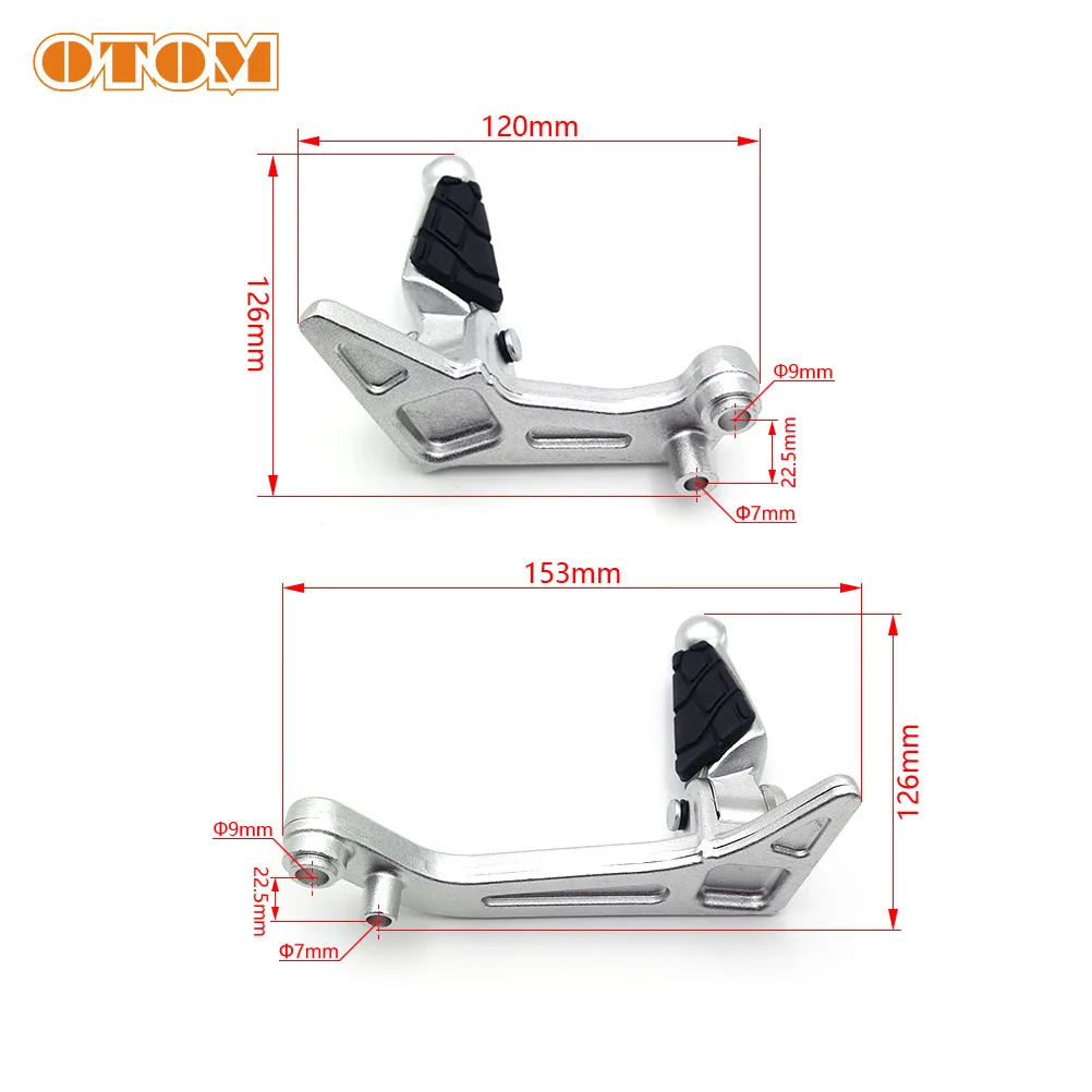 OTOM Motorcycle Accessories Rear Footpegs Foot Rests Pegs Pedals Foldable For KEWS K16 HENGJIAN Pit Dirt Bike Modified Parts