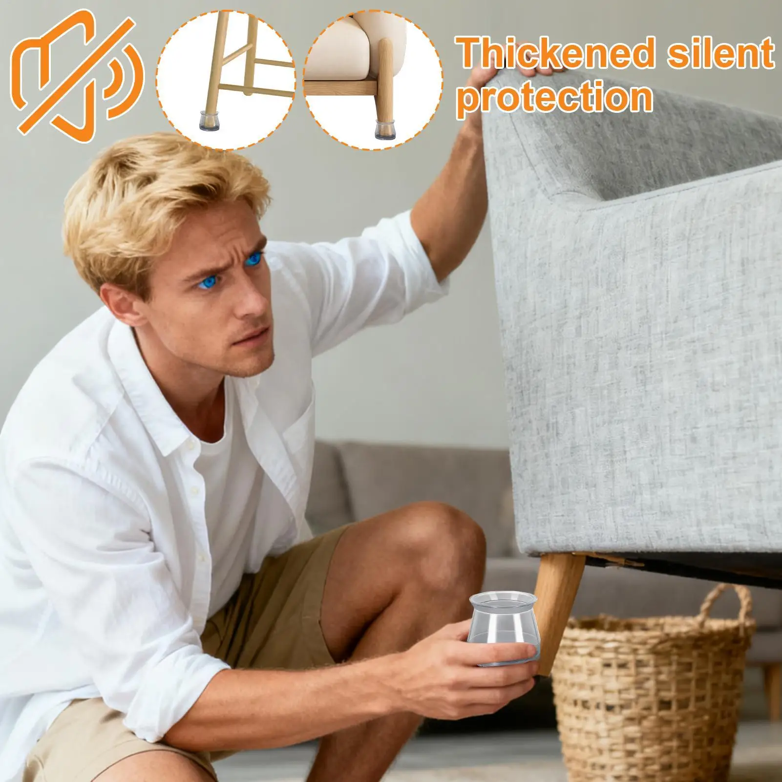 

Chair Leg Covers Anti-Slip Cover Silicone Felt Furniture Pads For Table Patio Room Classroom Home Living Room