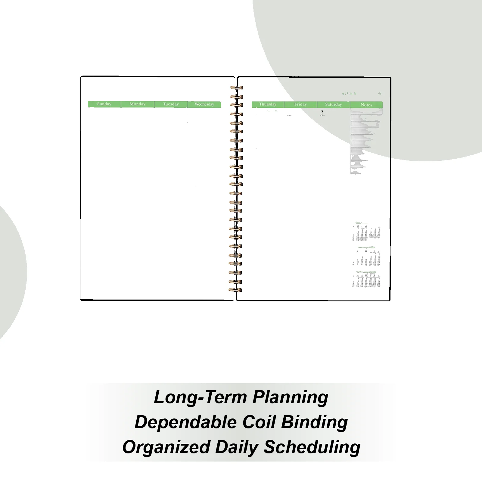 2026-2028 플래너 연간 플래너 코일 바인딩 저널 36개월 탭 포함 학교 대학 직장 비즈니스 작업 가정용