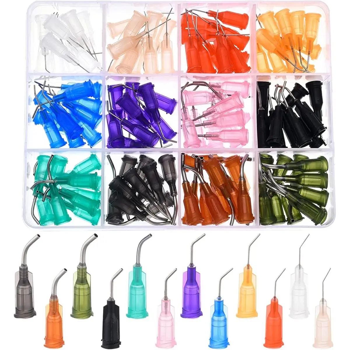 Budget-Friendly-120Pcs 12 Colors Blunt Tip Dispensing with Luer Lock Dispensing for Refilling E-Liquid Inks and Craft Glue