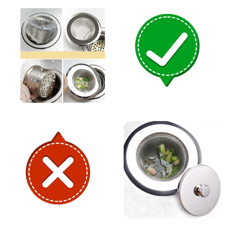 Stainless Steel Sink Strainer Kitchen Anti-clogging Mesh Drain Bathroom Floor Filter Stopper Food Catcher Cover Reusable Screen