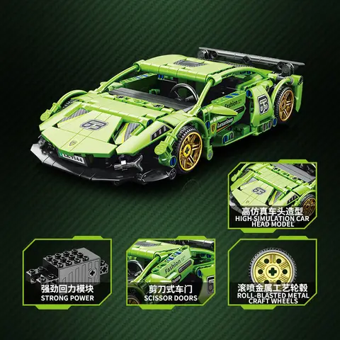 Lele Brothers Technology Power Racing Car Monteringsmodell Pojke Monteringsbyggstenar Leksak Present 8 best sales lele leksak - №2