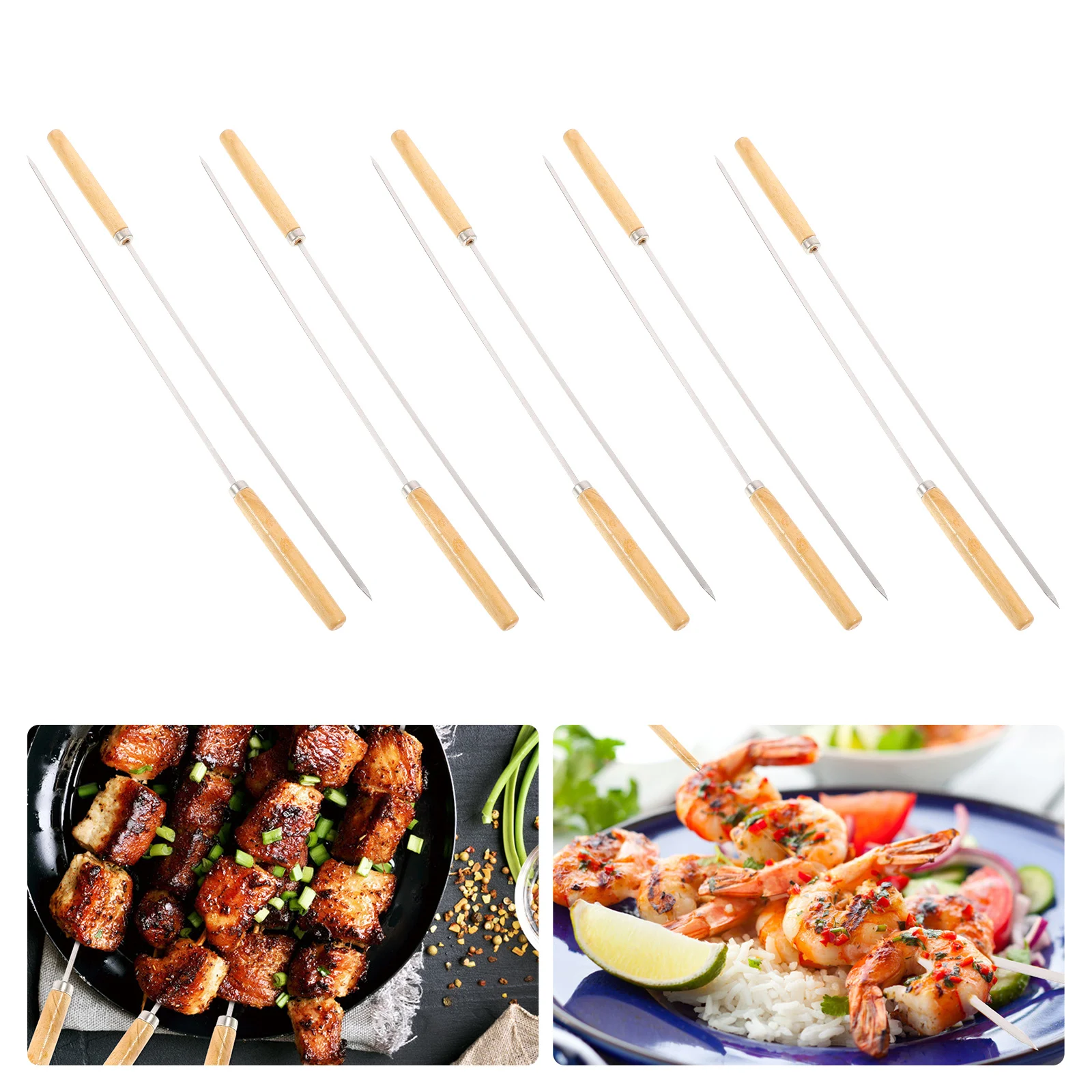 

Stainless Steel Stick Barbecue Accessories Grilling Skewer BBQ Skewers Tool