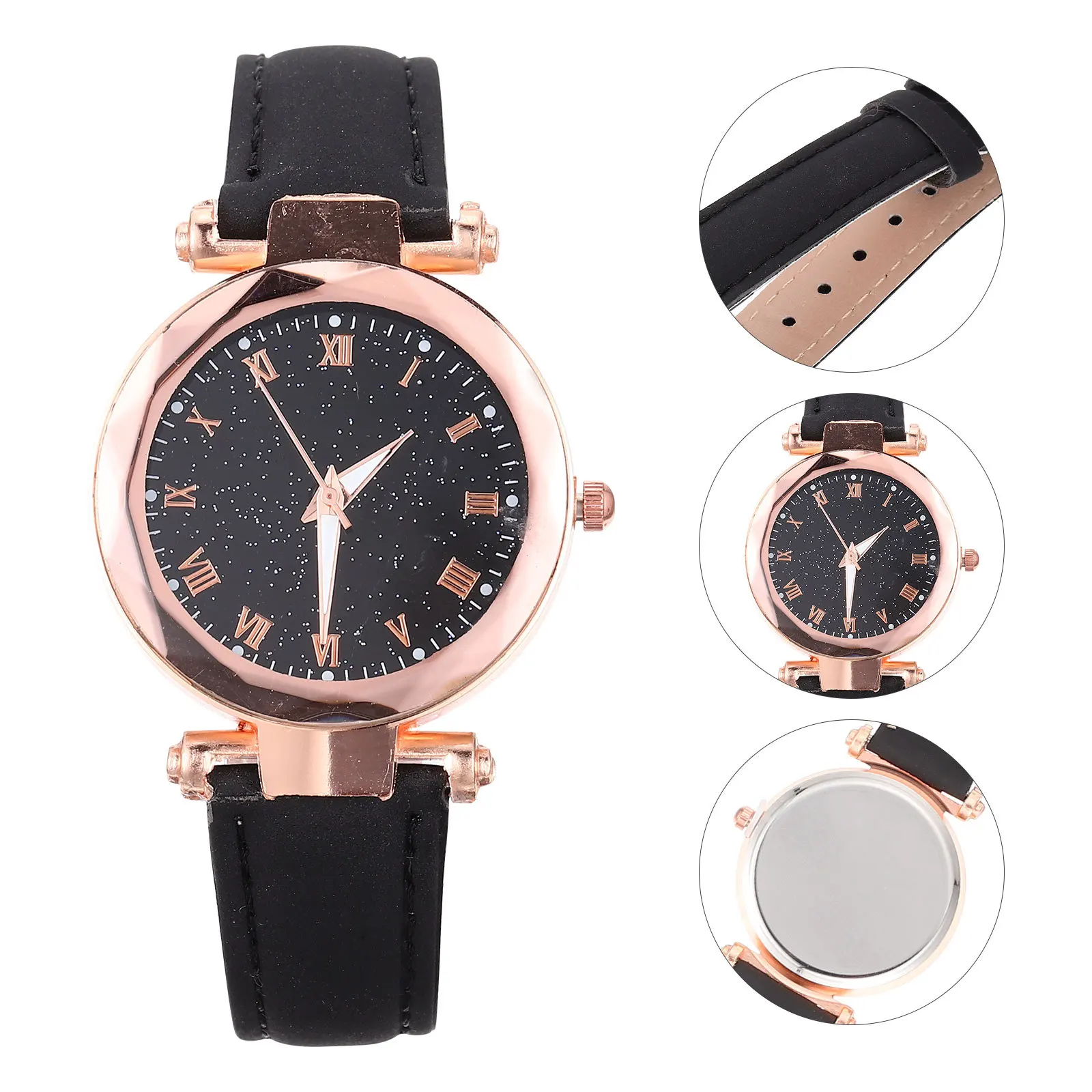 

Lady Belt Watch Roman Dial Stylish Wristwatch Durable Glass Lightweight Adjustable Suitable All Ages Occasions