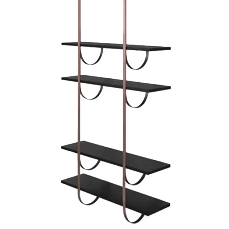 Wall bookshelf, household light luxury decorative shelf, multi-layer storage shelf