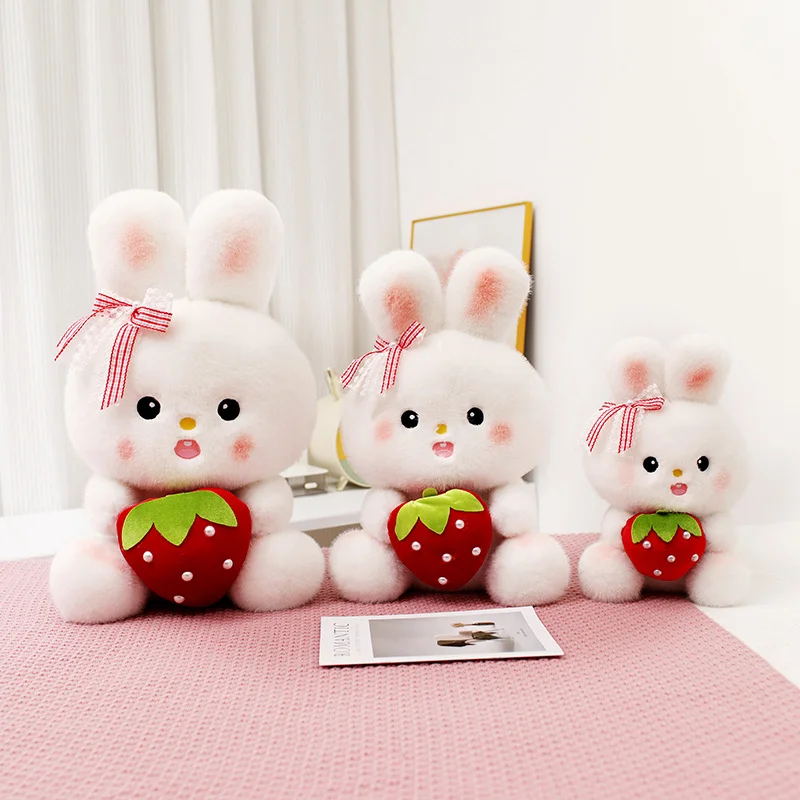 40-50 cm Kawaii Aardbei Konijn PlushToys Gevuld Schattige Dieren Plushie Kussen Mooie Pop voor Meisjes Verjaardagscadeautjes home Decor